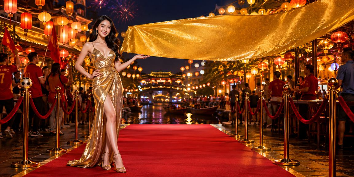 Không gian phố cổ Hội An về đêm gần khu giải trí casino sôi động