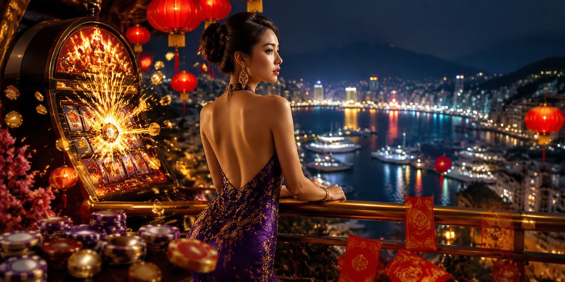 Người chơi tại Nha Trang tận hưởng slot game VIP trong không gian đèn lồng rực rỡ về đêm
